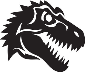 Velociraptor head vector dinosaur silhouette