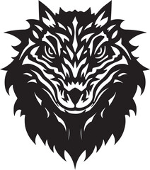 Monitor lizard vector head silhouette