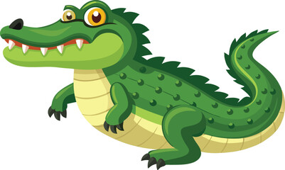 Crocodile cartoon vector illustration.