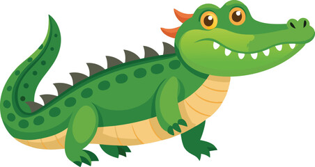 Crocodile cartoon vector illustration.