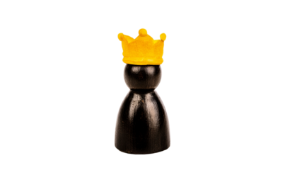 a regal king chess piece proudly wearing a golden crown