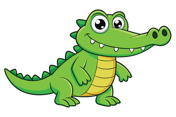 Crocodile cartoon vector illustration.