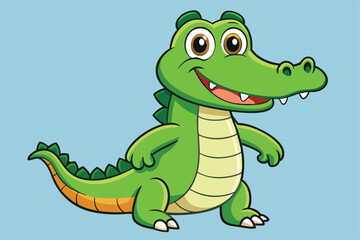 Crocodile cartoon vector illustration.