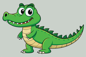 Crocodile cartoon vector illustration.