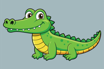 Crocodile cartoon vector illustration.