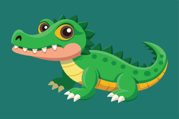 Crocodile cartoon vector illustration.