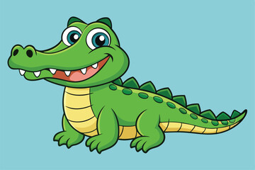 Crocodile cartoon vector illustration.