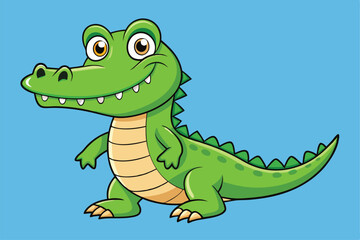 Crocodile cartoon vector illustration.