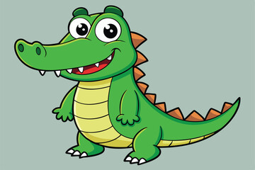 Crocodile cartoon vector illustration.