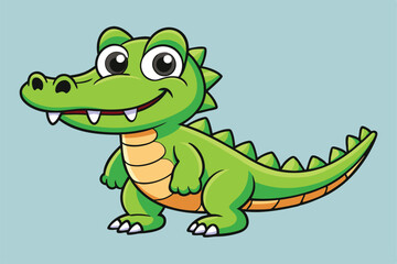 Crocodile cartoon vector illustration.