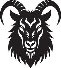 Goat vector head silhouette