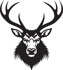 Naklejka premium Elk vector head silhouette