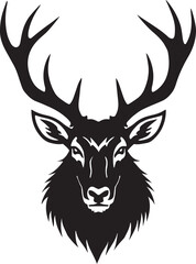 Naklejka premium Elk head vector silhouette