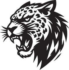 Cheetah head silhouette vector illustration