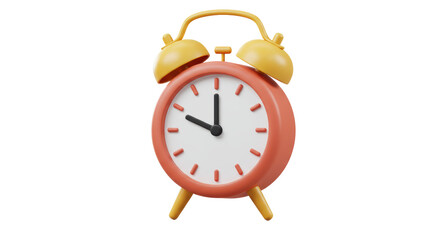 Isolated Alarm Clock in Pink and Yellow