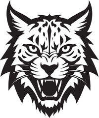 Aggressive lynx vector head silhouette