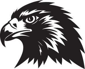 Aggressive hawk head vector silhouette