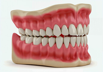 Obraz premium Teeth and Jaw Anatomy Poster with Full Dental Structure