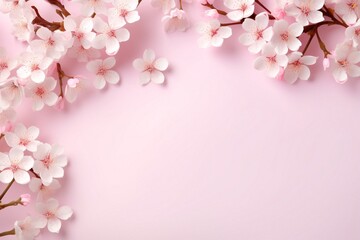 Cherry Blossom Flowers Border, Cherry Blossom Background, Cherry Blossom Frame, Flowers Frame, Sakura Frame Digital Paper, Flowers Banner, Spring Border Frame, wedding invitation, greeting cards