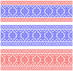 Embroidery scheme. Slavic ethnic motifs. Decorating folk costumes and household items. Russian embroidery, scheme