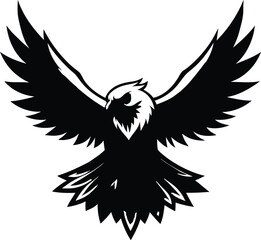  flying bald eagle silhouette, Flying Bald Eagle black and white Silhouette vector, A Bald Eagle black Silhouette Vector isolated on a white background