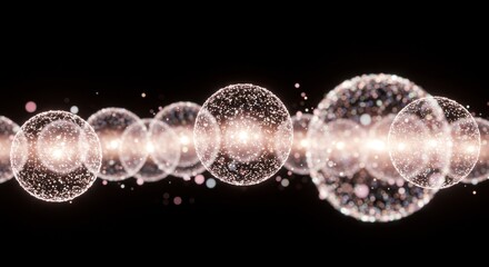 Glowing Sphere Network - Abstract of interconnected glowing spheres, perfect for technology, science, or futuristic concepts. Elegant and modern design