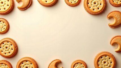 Obraz premium National Biscuit Day sale banner design free space in the center