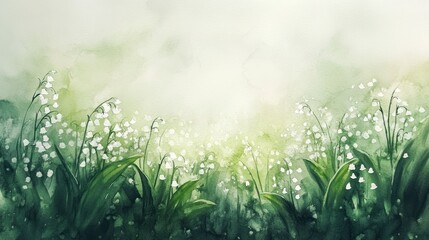 Obraz premium Delicate, white flowers blossom in a verdant meadow.