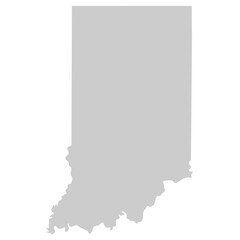 Indiana, IN - grey silhouette map of US state. Vector illustration
