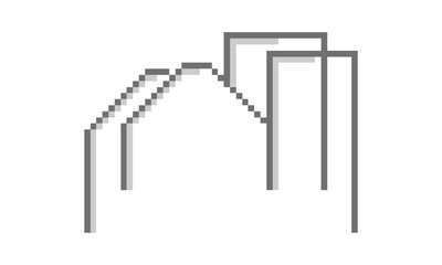 building house of pixel art vector icon