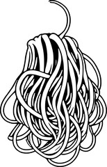 A Simple Line Drawing Of A Tangled Pile Of Spaghetti