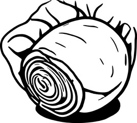Stylized Illustration Of A Single Head Of Cabbage