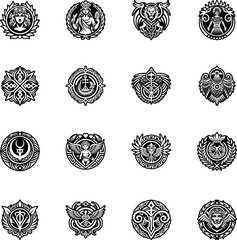 Collection of Ancient Roman Culture Glyph Icons 


