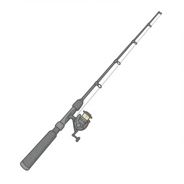 recommend clip art: Grey Fishing Rod Illustration