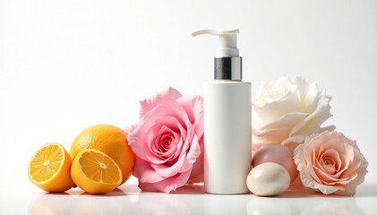Isolated white setting, showcasing beauty items, style, fashion
