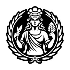 A solid style icon of ceres goddess tattoo