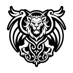 A glyph style icon of chimera symbol