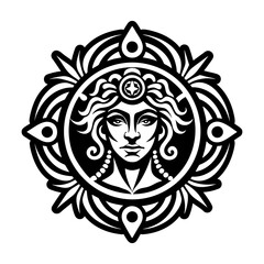 Fototapeta premium A filled style icon of juno goddess symbol