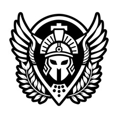 A filled style icon of legionary tattoo