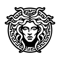 A filled style icon of medusa symbol