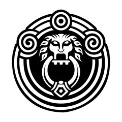 A solid style icon of door knocker tattoo