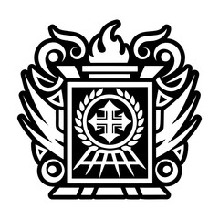 Obraz premium A glyph style icon of ancient firepit tattoo