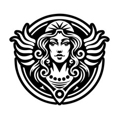A solid style icon of venus goddess symbol