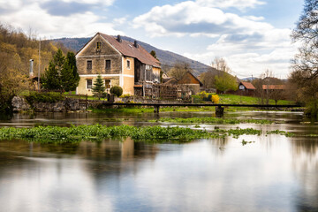 Obraz premium Wonderful Gacka river spring at the village of Sinac, Croatia, called Majerovo Vrilo