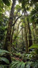 Tropical rainforest with big trees