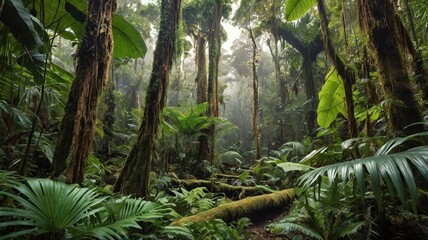 Tropical rainforest with big trees