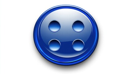 Fototapeta premium Shiny blue button with four recessed circles