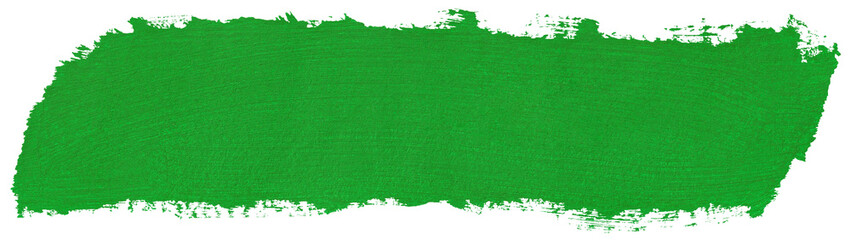 Green stroke of paint isolated on transparent background