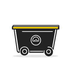 Dumpster - Vector icon, isolated on white background  -  
