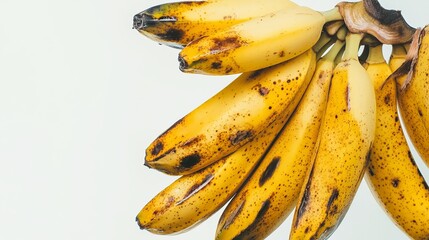 Ripe Yellow Bananas Bunch Organic Fruit Sweet Tropical Food Fresh Healthy Vitamins Dietary Fiber Natural Snack Delicious Yellowish Brown Spots Closeup